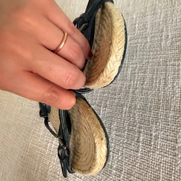 Burberry Blue espadrilles and Black Lace-Up Flat Sandals - Picture 2 of 5